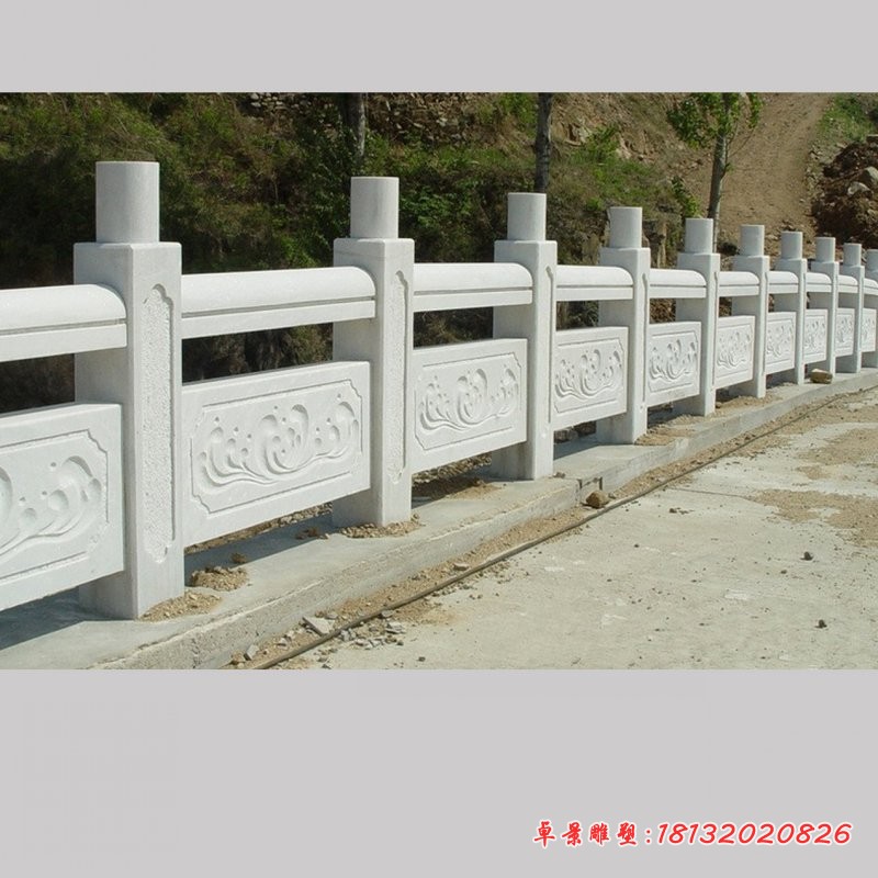 汉白玉栏板雕塑园林景观石雕 (2)