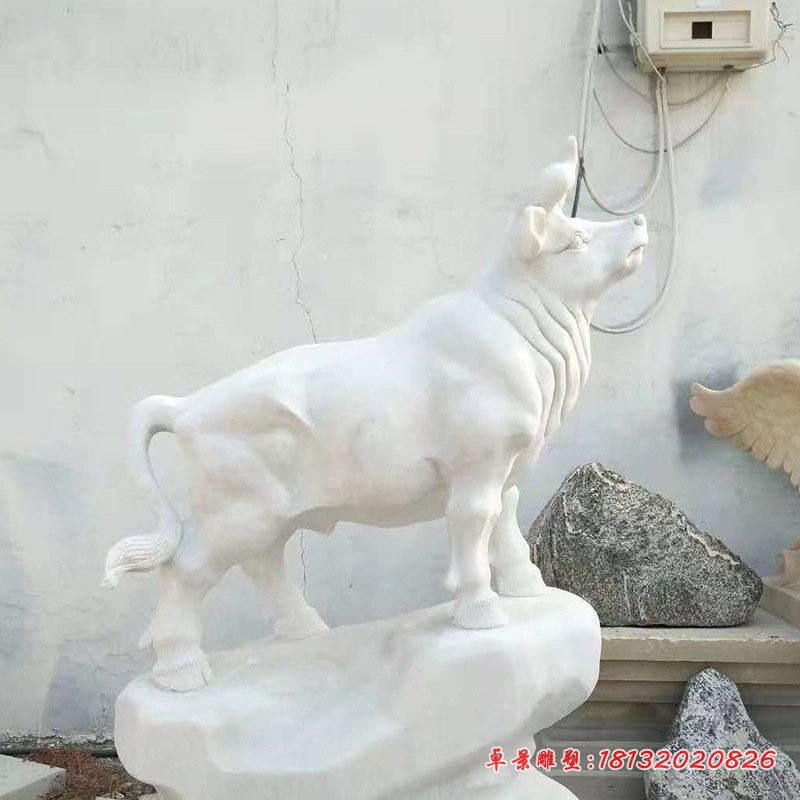 汉白玉牛雕塑生肖动物石雕