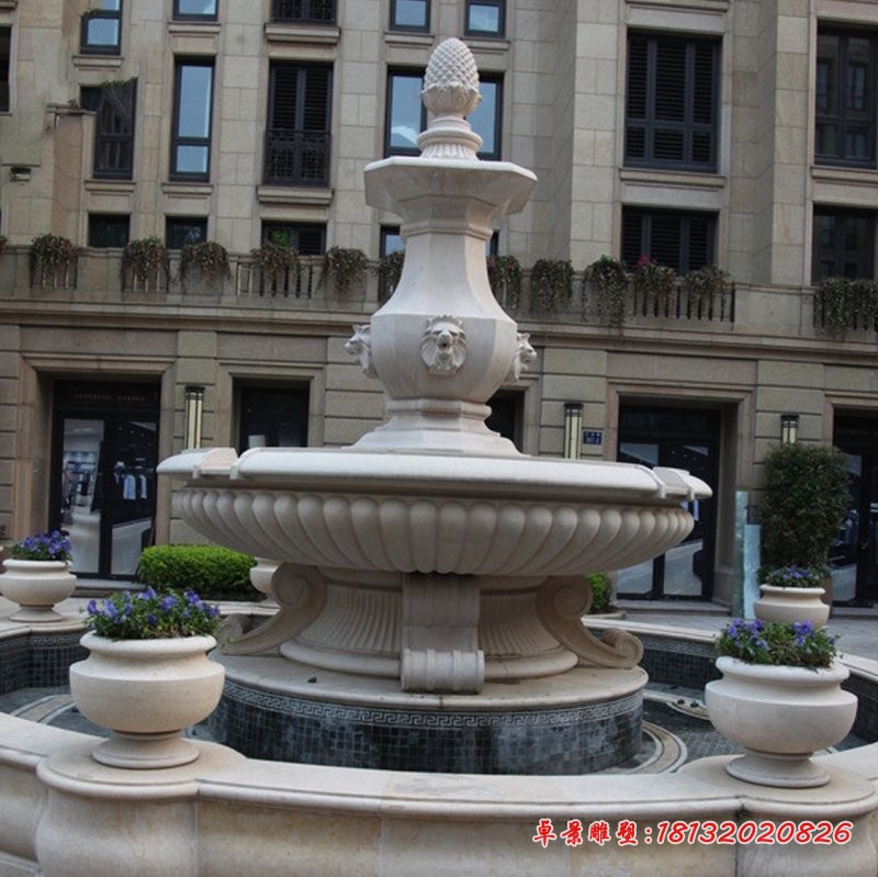 汉白玉喷泉雕塑别墅景观石雕