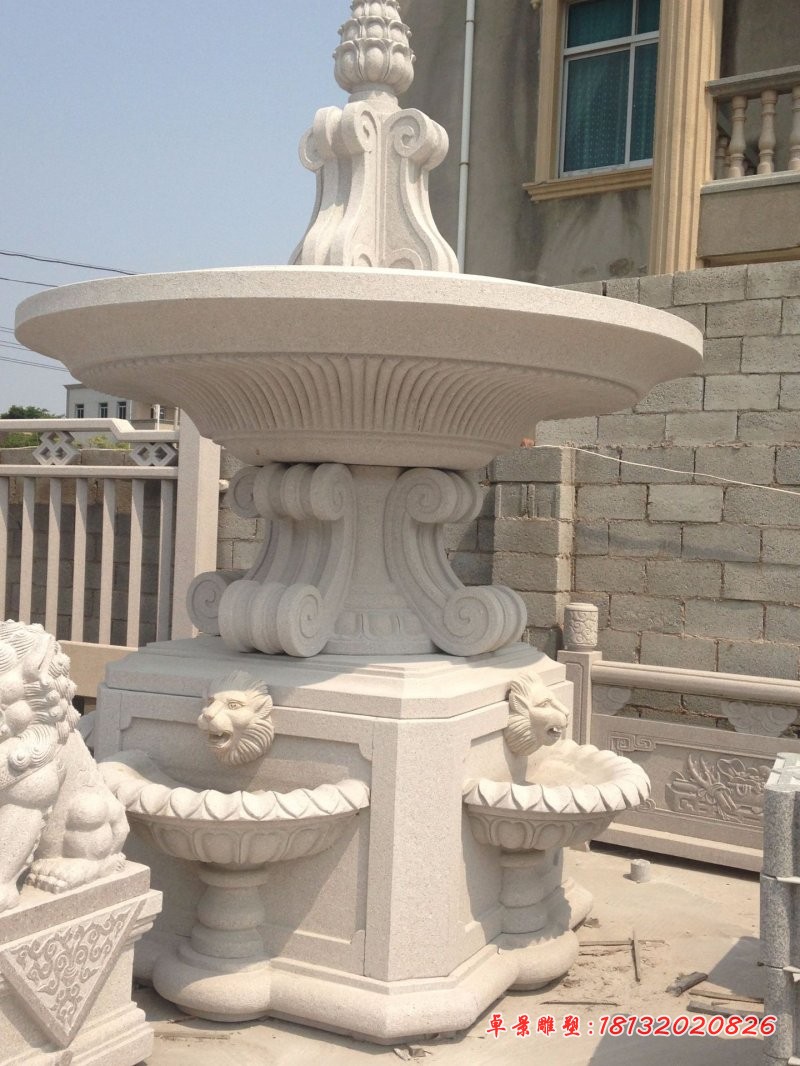 汉白玉喷泉雕塑小区景观石雕