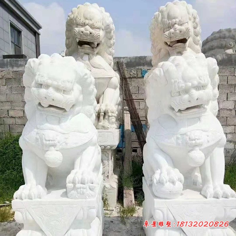 汉白玉狮子招财动物石雕