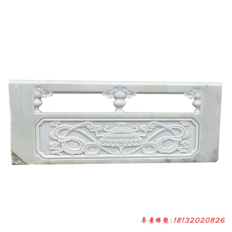 汉白玉石栏板公园景观雕塑 