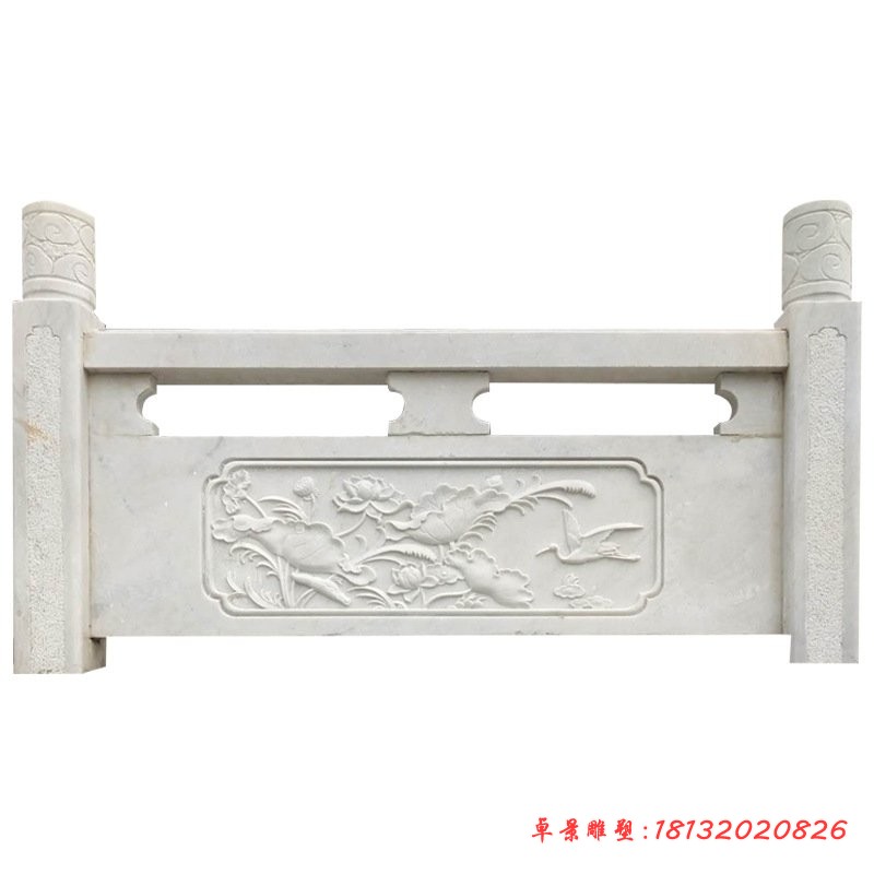 荷花石浮雕栏板园林景观雕塑