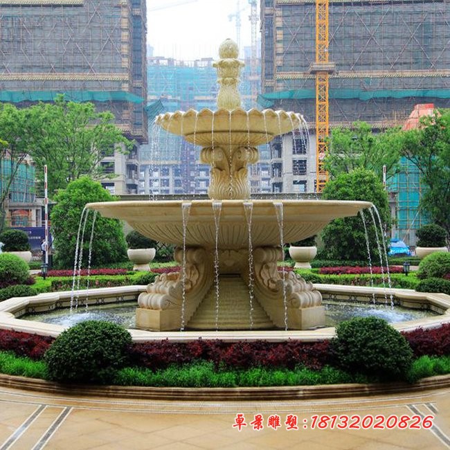 户外喷泉石雕多层喷泉雕塑