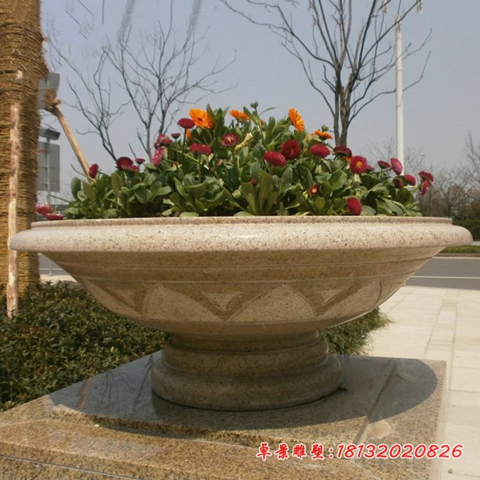 花盆石雕公园景观雕塑