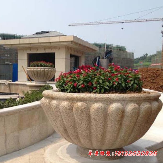 花盆石雕公园景观雕塑 