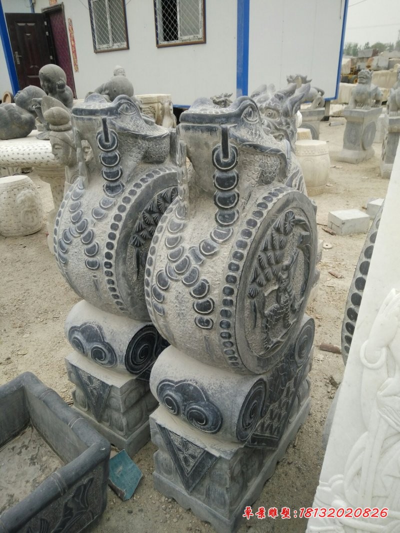 金蟾抱鼓石仿古石门墩