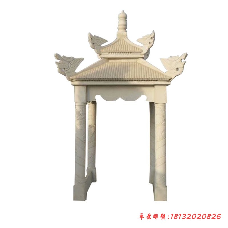 四角凉亭石雕公园景观雕塑 