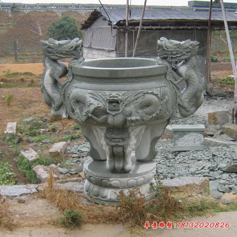 寺庙龙头水缸寺庙景观石雕