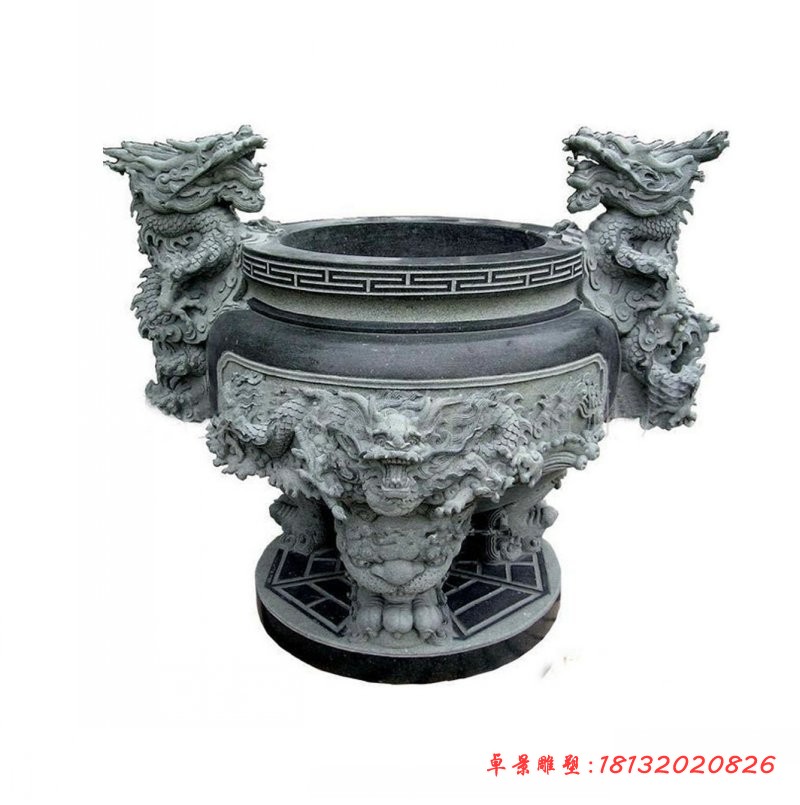 寺庙龙头水缸寺庙景观石雕