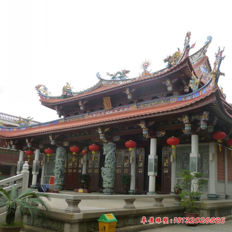 寺庙盘龙柱雕塑仿古石龙柱