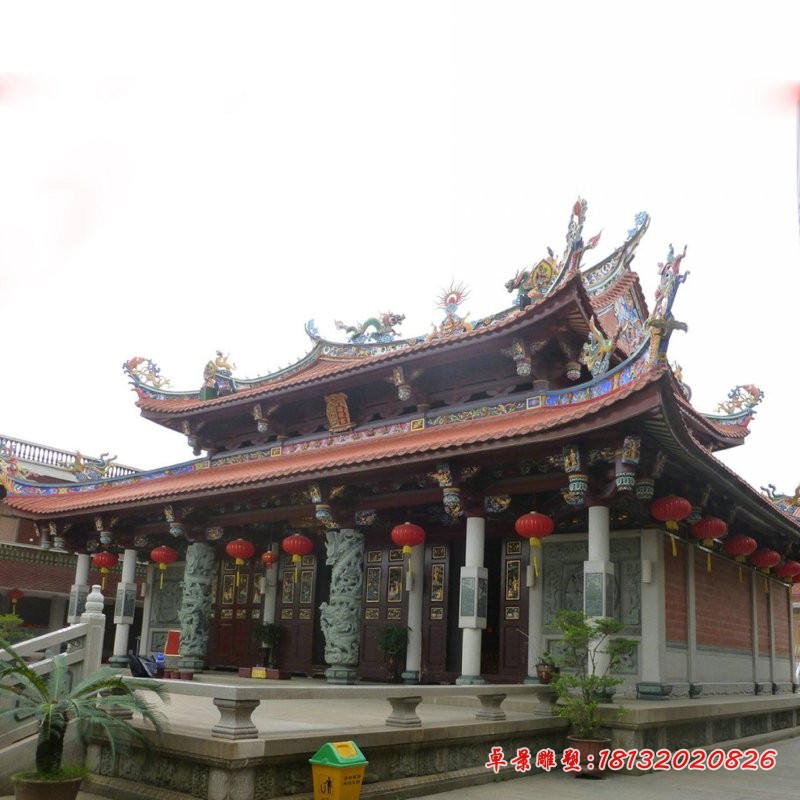 寺庙盘龙柱雕塑仿古石龙柱