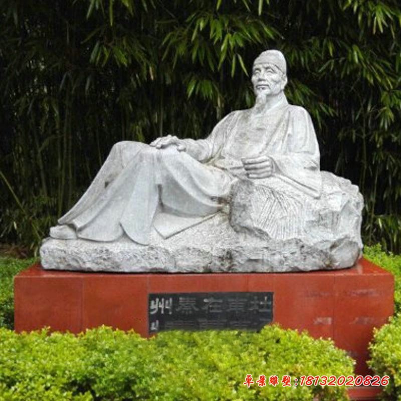 大理石古代诗人杜甫雕塑