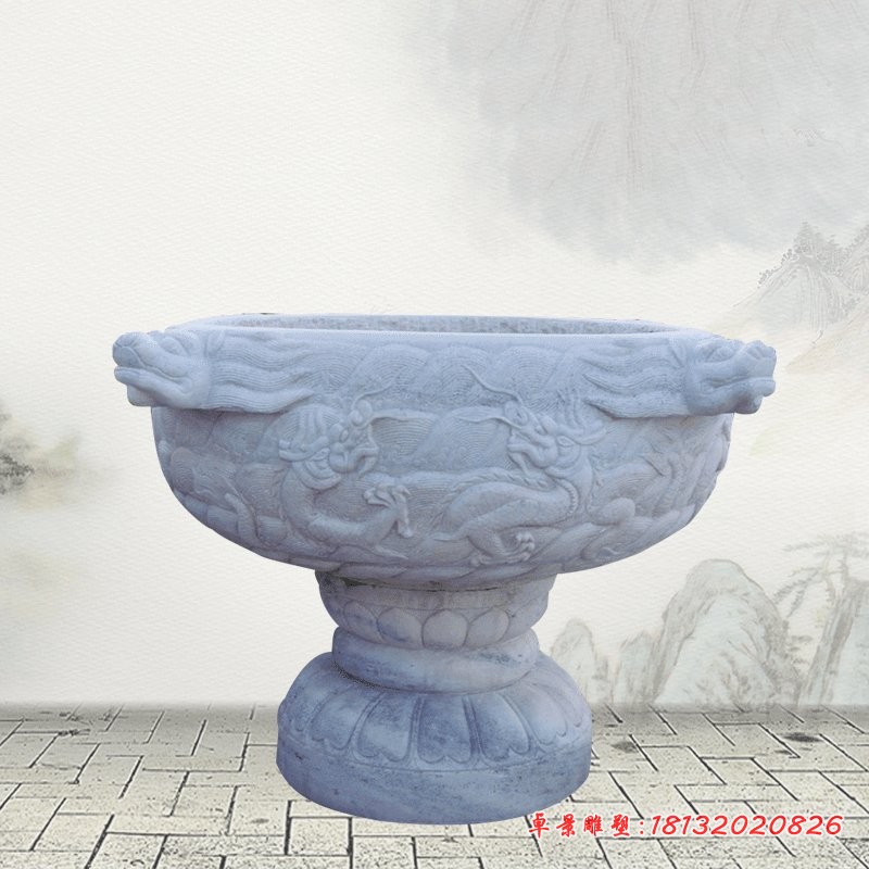 大理石龙浮雕水缸