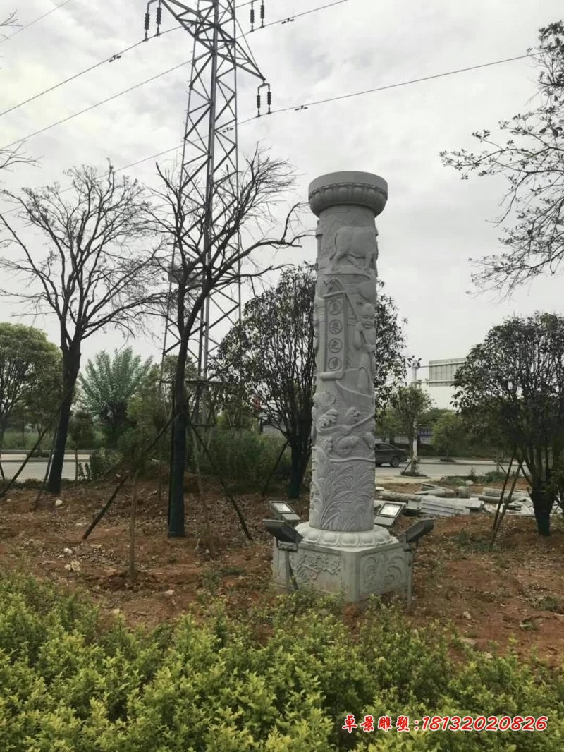 大理石民俗浮雕文化柱