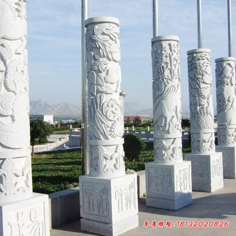 大理石十二生肖文化柱