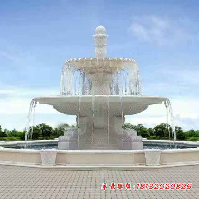 大理石双层欧式喷泉