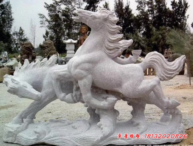 大理石踏浪奔马