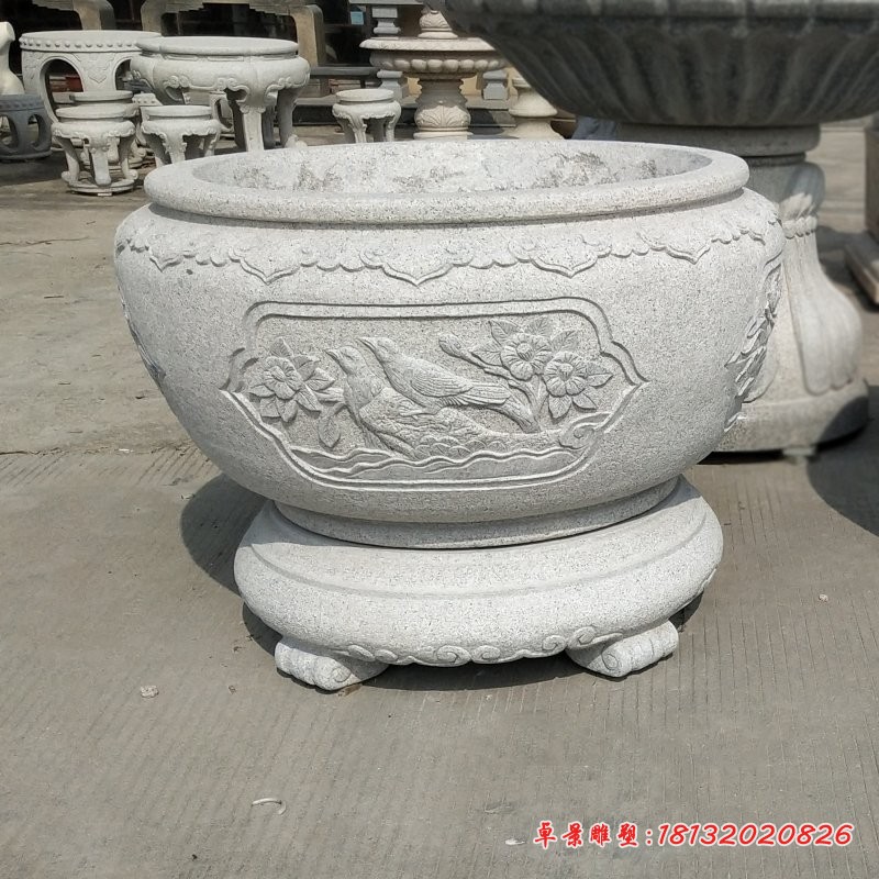 大理石花缸庭院景观石雕