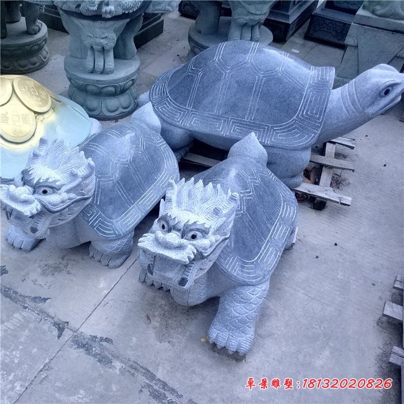 大理石龙龟公园动物石雕 