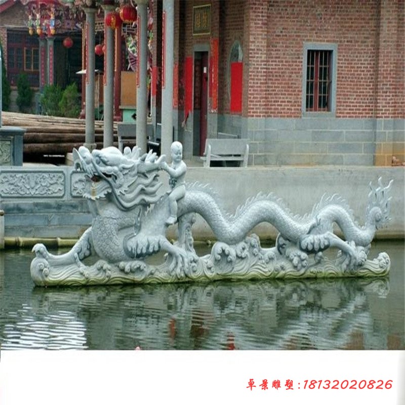 大理石龙生肖龙石雕 (2)