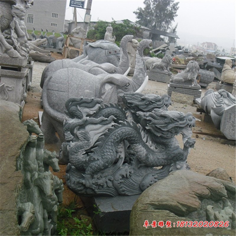 大理石龙生肖龙石雕