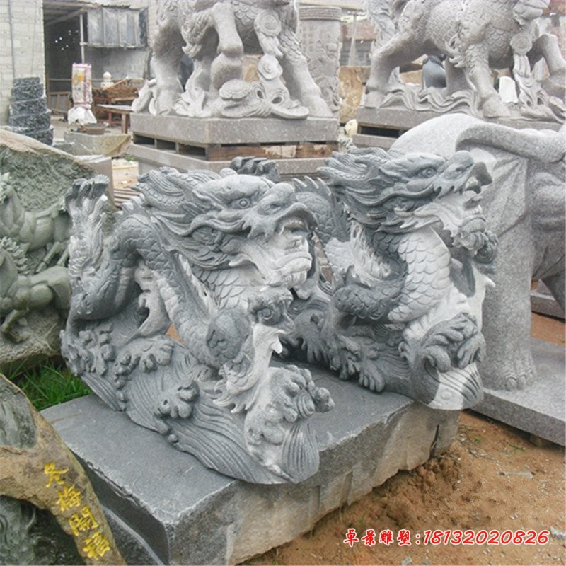 大理石龙生肖龙石雕 