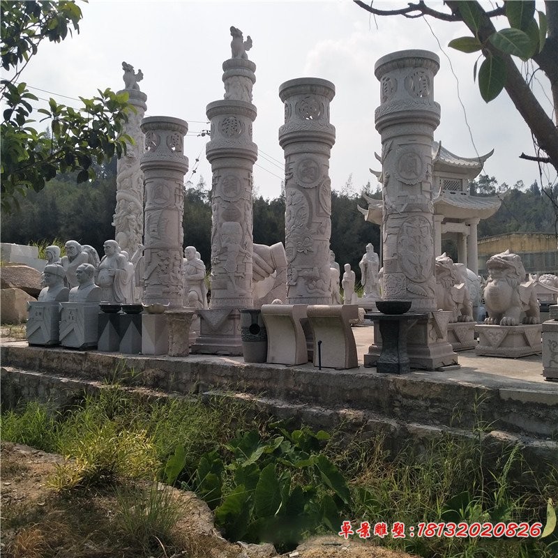 大理石龙柱广场景观石雕
