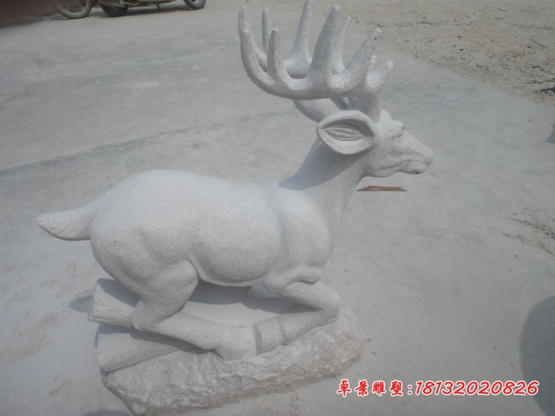 大理石鹿公园动物石雕