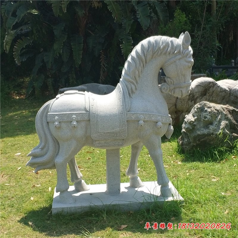 大理石马公园动物石雕