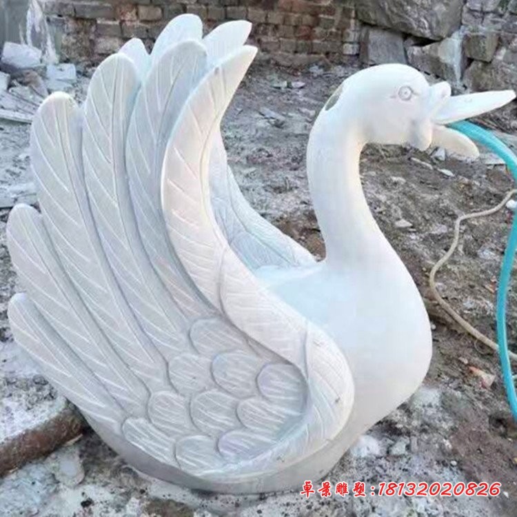 大理石喷水天鹅石雕