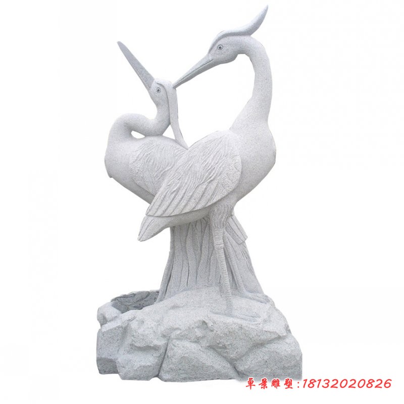 大理石仙鹤公园动物雕塑