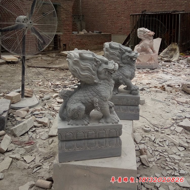 大理石小麒麟石雕 