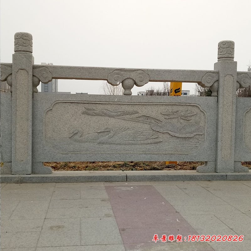 公园大理石天鹅浮雕石栏板