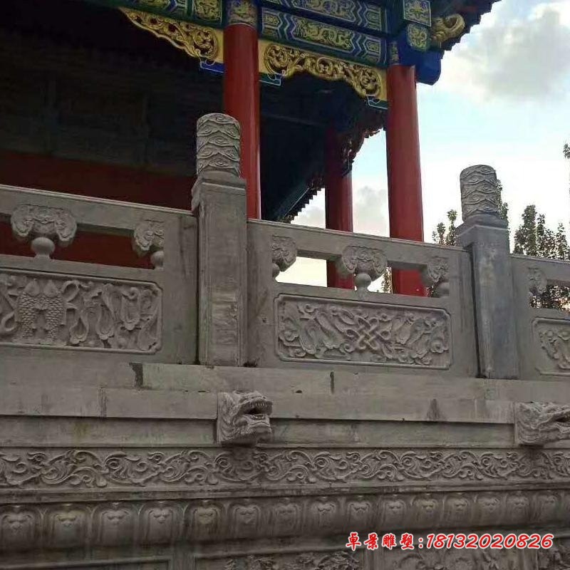 大理石浮雕栏板栏杆广场景观护栏石雕 (2)