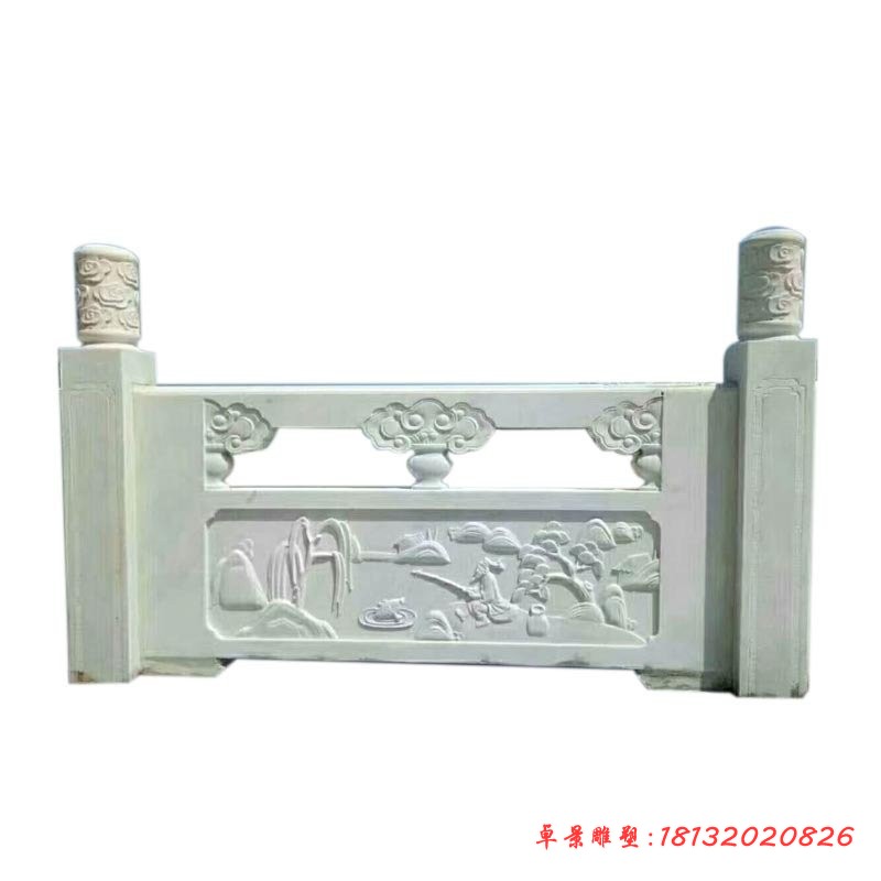汉白玉人物浮雕栏板石雕