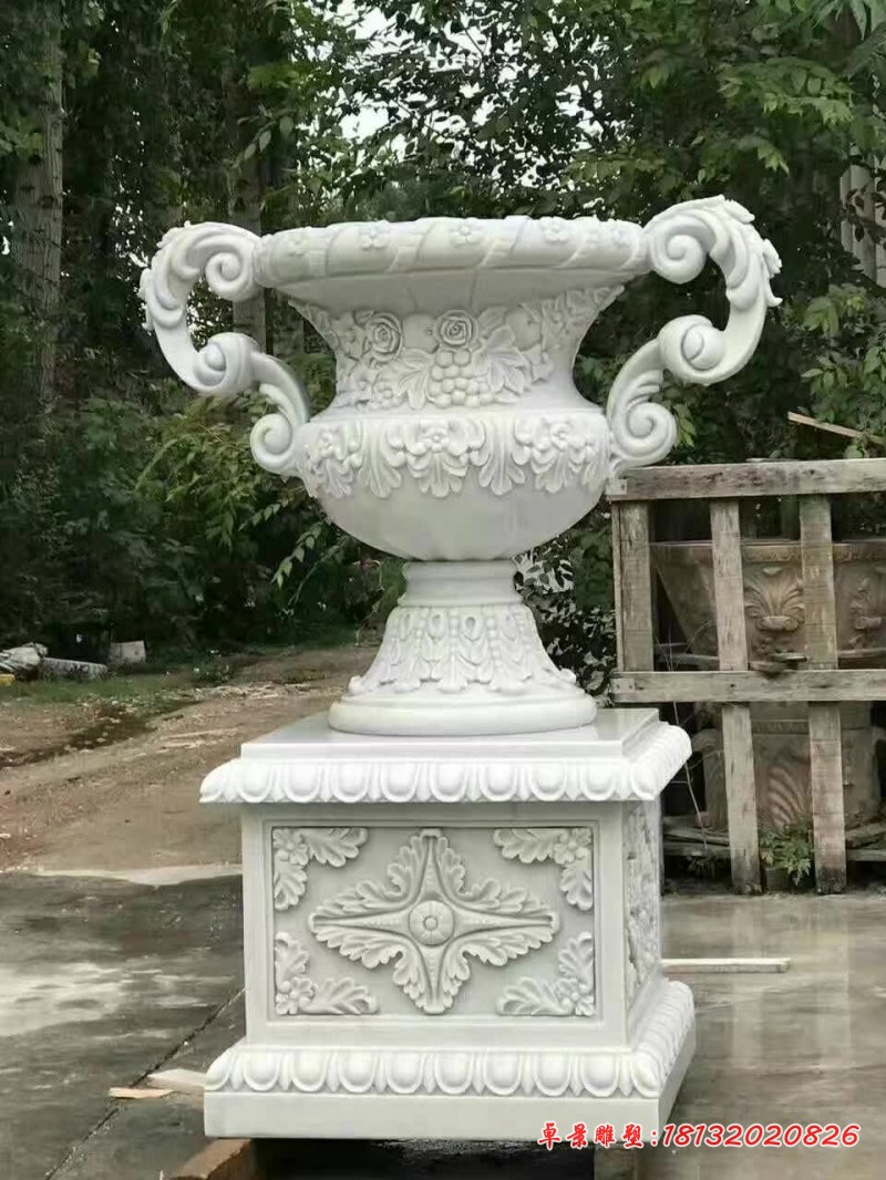 汉白玉欧式花盆石雕