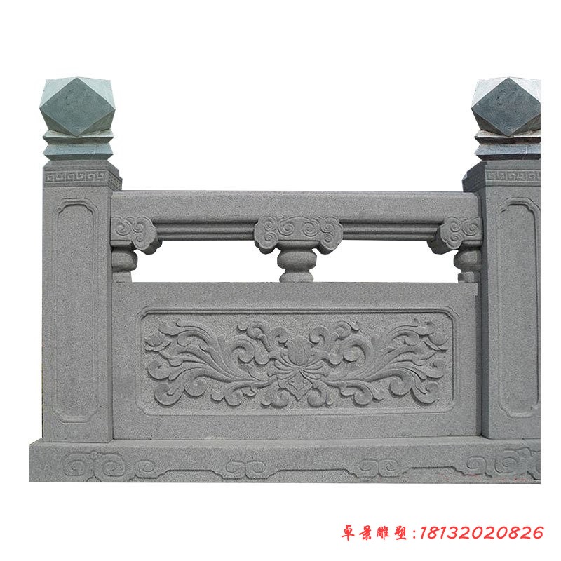 大理石花朵浮雕栏板石雕