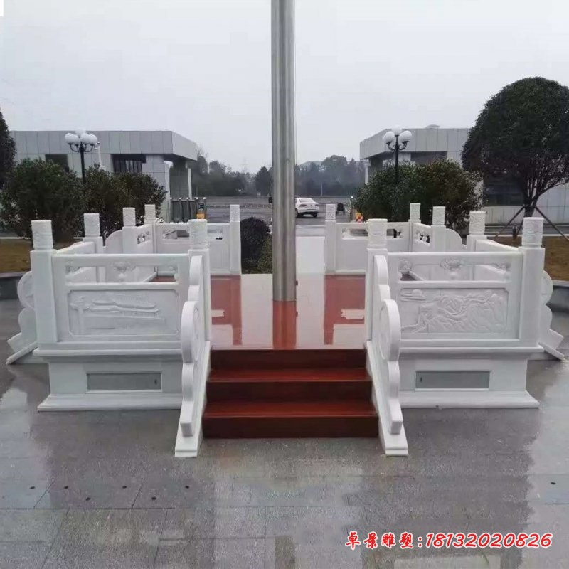 汉白玉升旗台企业景观石雕