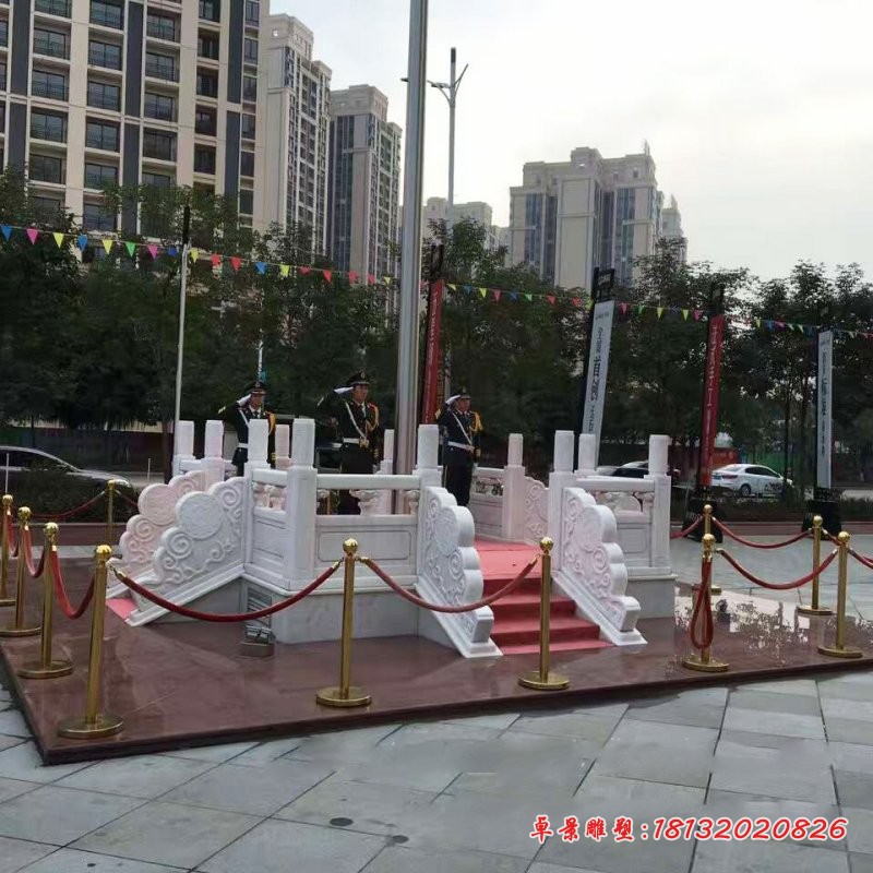 汉白玉升旗台企业景观石雕