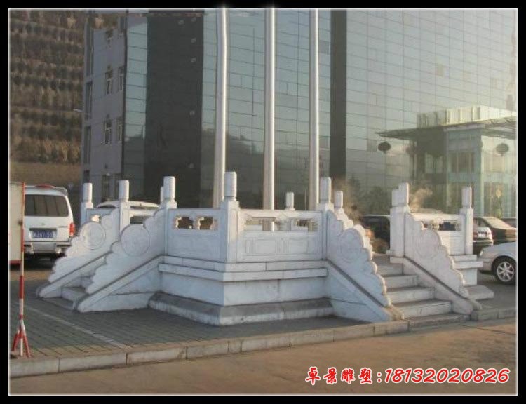 汉白玉升旗台石雕 企业升旗台雕塑