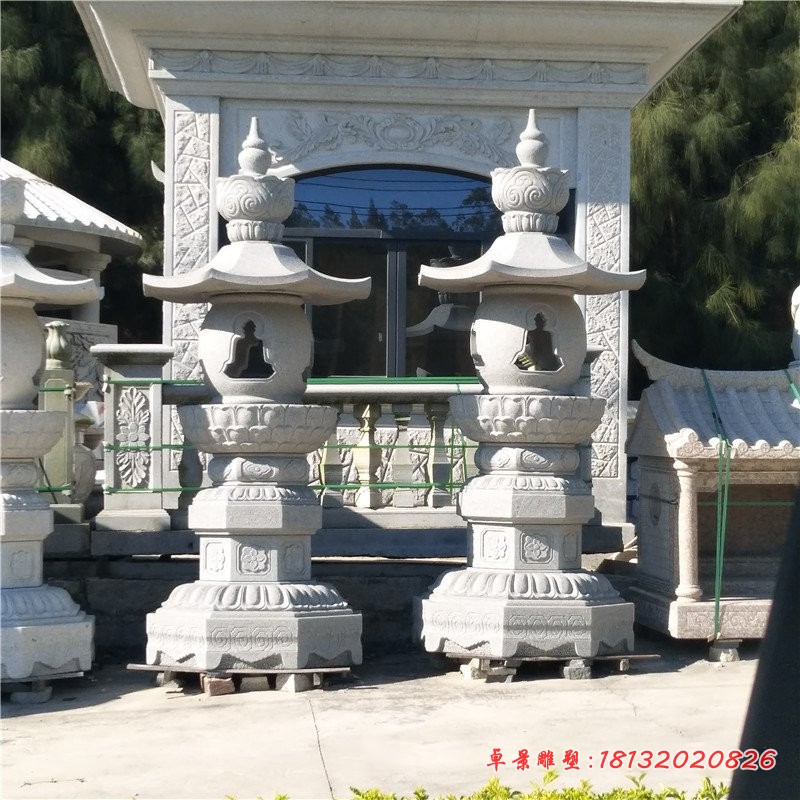 汉白玉石灯别墅景观石雕 (2)