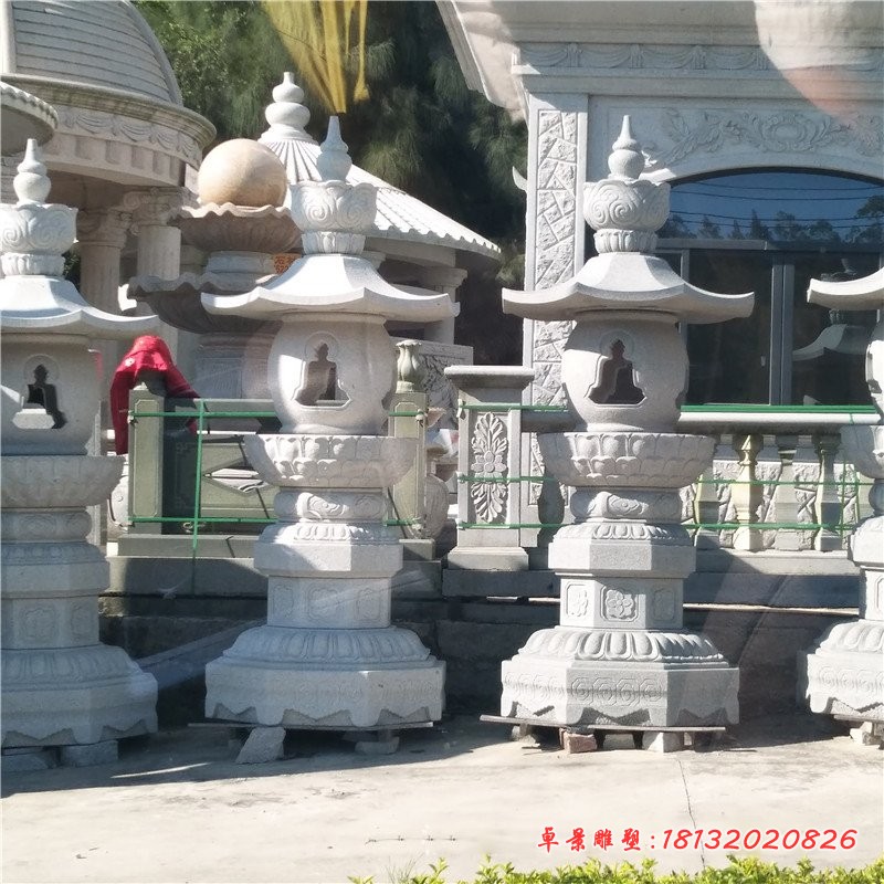 汉白玉石灯别墅景观石雕 (1)