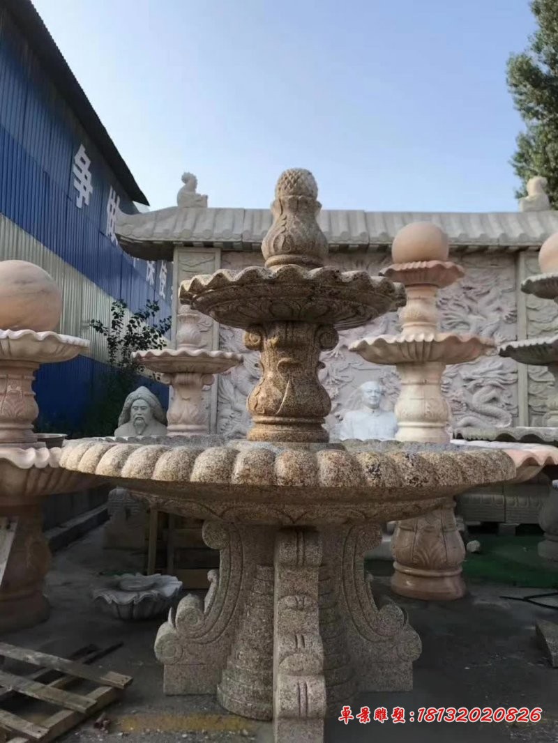花岗岩双层喷泉石雕