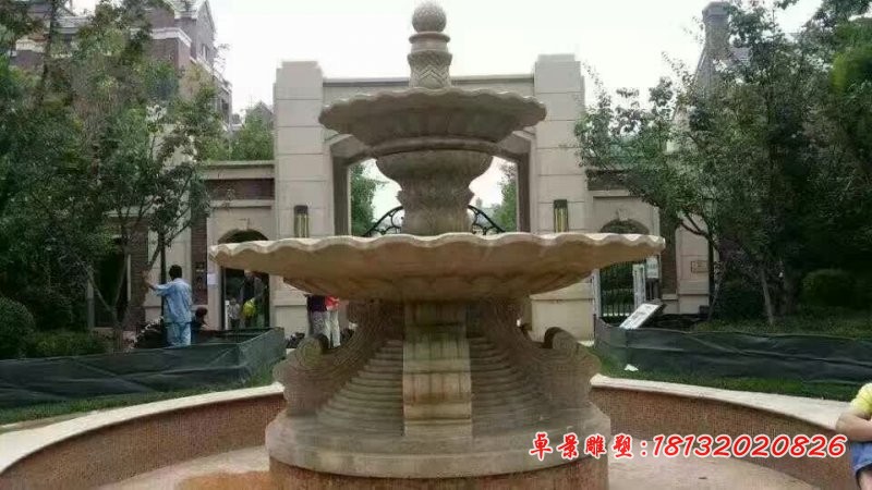 花岗岩双层欧式喷泉石雕