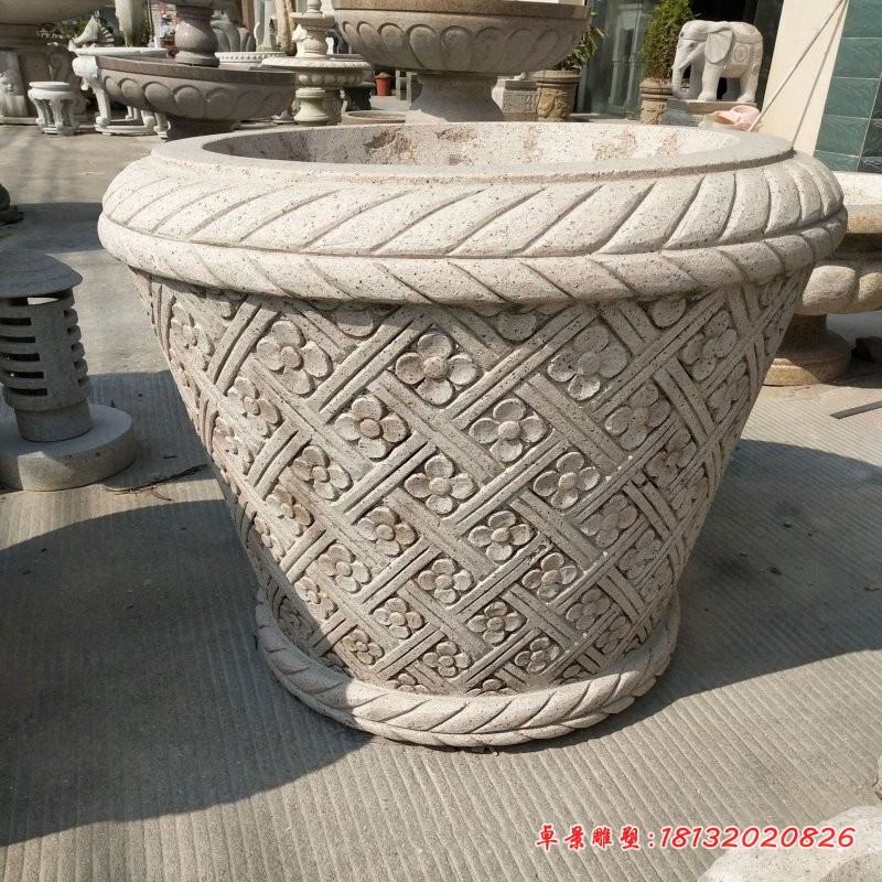 花篮式水缸大理石水缸