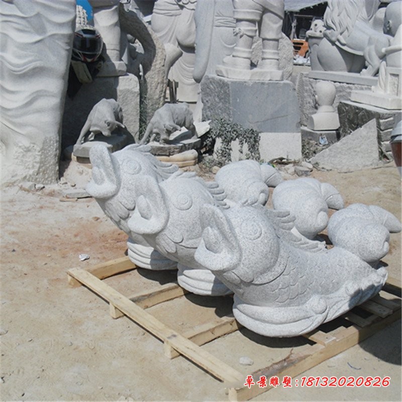 鲤鱼喷泉石雕公园景观石雕 (4)