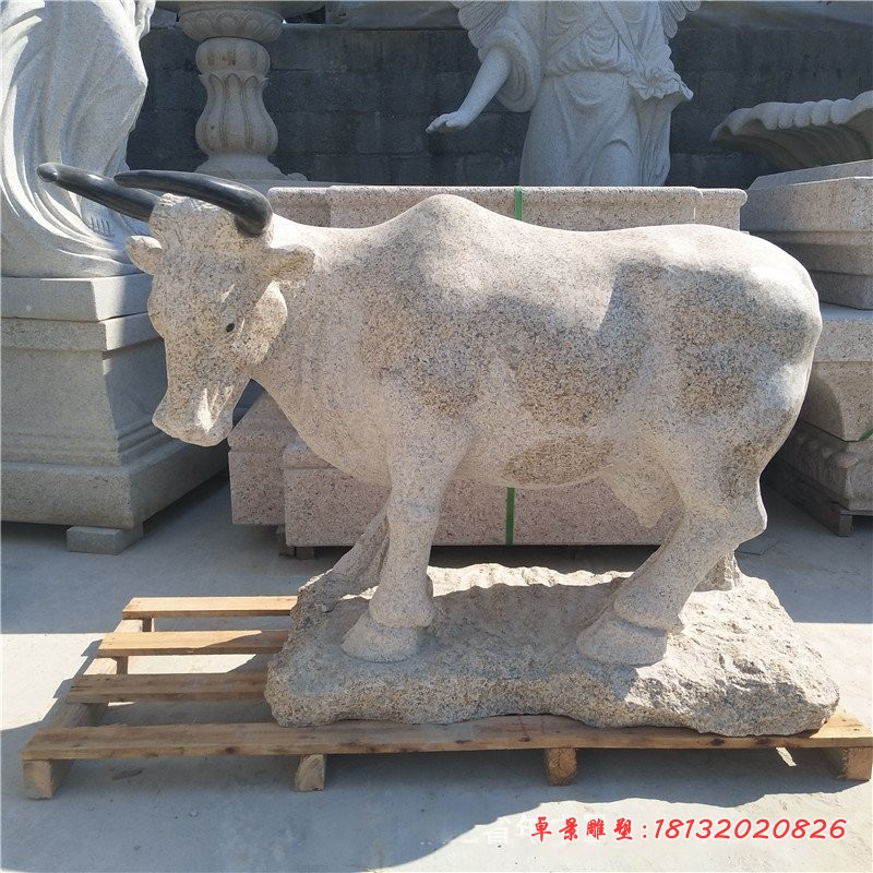 立式牛石雕大理石牛雕塑