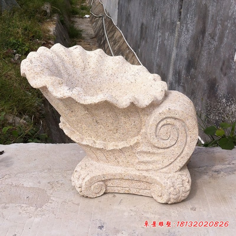 公园喷水海螺石雕
