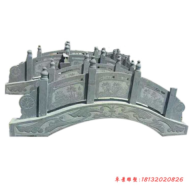 青石仿古小桥雕塑公园景观石拱桥